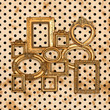 antique golden framework over vintage polka dot