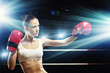 Young boxer woman