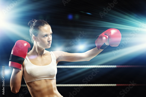 Photo: Young boxer woman Young boxer woman