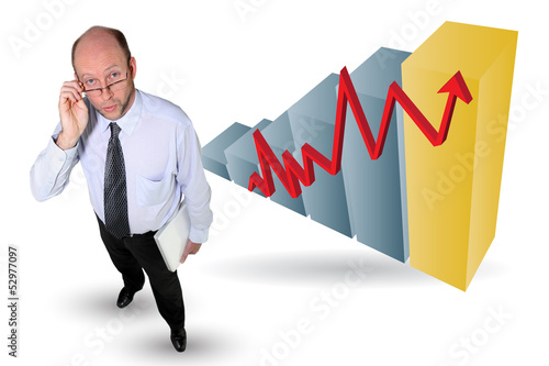 Photo: Man with an upward chart Man with an upward chart