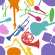 Seamless pattern of musical instruments