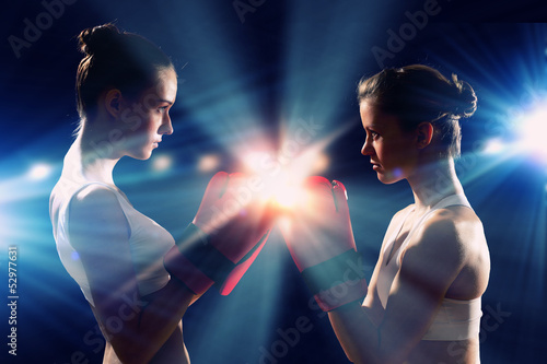 Photo: Two boxer women Two boxer women