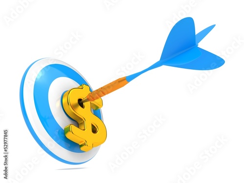 Illustration: Dart and Dollar. Business Concept. Dart and Dollar. Business Concept.