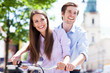 Young couple on bike