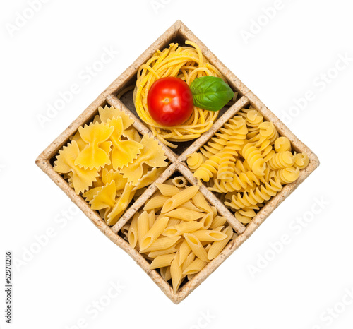 Photo: Collection of Italian Pasta isolated on white. Collection of Italian Pasta isolated on white.