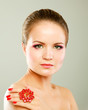 Portrait of pretty young woman with bangle
