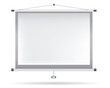 White video projector on white wall