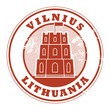 Grunge rubber stamp with words Vilnius, Lithuania inside, vector