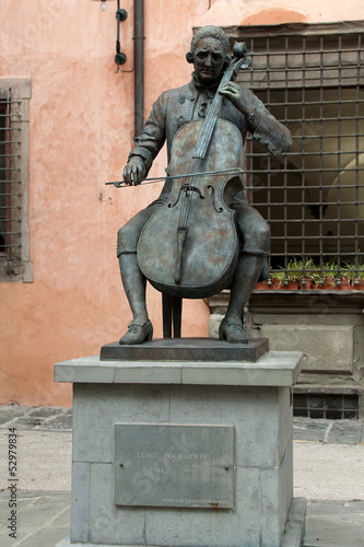 Photo: Bronze statue of Puccini in Lucca, Italy, Bronze statue of Puccini in Lucca, Italy,