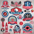 Vintage frame college university label set