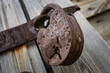 Old padlock on gatees