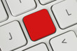 Illustration: Blank red button on the keyboard close-up . Blank red button on the keyboard close-up .