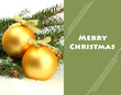 Christmas balls on fir tree with snow