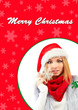Attractive young woman holding decorative snowflake