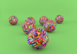 Flag Globe with different country flags