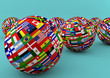 Flag Globe with different country flags