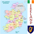 Vector: Ireland Europe emblem map symbol administrative divisions Ireland Europe emblem map symbol administrative divisions
