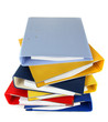 Bright office folders isolated on white