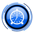 alarm clock circle blue glossy icon