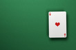 Illustration: Ace of Hearts floating above green felt surface Ace of Hearts floating above green felt surface