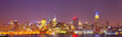New York City, USA colorful night skyline panorama