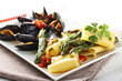 Photo: Pasta with mussels and asparagus Pasta with mussels and asparagus