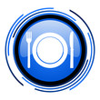 food circle blue glossy icon