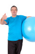 Man with exercise ball