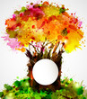 Vector: abstract strong tree forming by blots abstract strong tree forming by blots