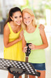 music teacher with preteen girl after music lesson