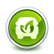 Vector: button green eco car button green eco car