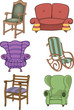 Set of chairs and armchairs