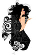 Vector: abstract image of a female in flowers abstract image of a female in flowers