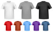 Vector: Black and white and color men t-shirts. Design template. Vector Black and white and color men t-shirts. Design template. Vector