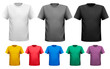 Vector: Black and white and color men t-shirts. Design template. Vector Black and white and color men t-shirts. Design template. Vector