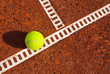 tennis ball on a tennis court