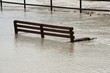 Photo: Flood, on Danube river in Bratislava, bench in water Flood, on Danube river in Bratislava, bench in water