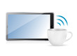 internet connection coffee mug concept