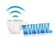 internet www coffee mug concept illustration