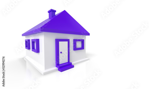 Illustration: 3D Haus Rot Violett 3D Haus Rot Violett