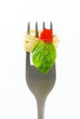 Photo: Spaghetti with ketchup on fork Spaghetti with ketchup on fork