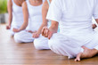 People meditating