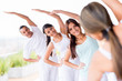 Yoga group stretching