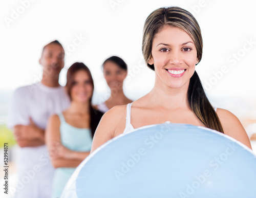 Photo: Woman with a Pilates ball Woman with a Pilates ball
