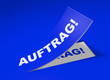 3D Etikett Blau - Auftrag