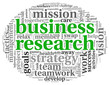 Business research concept in word tag cloud
