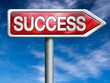 Illustration: success red road sign arrow success red road sign arrow