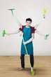 Cleaner with multi hands - vertical