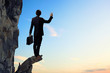 Businessman on top of hill