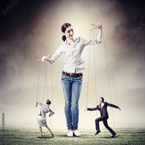 Photo: Businesswoman puppeteer Businesswoman puppeteer